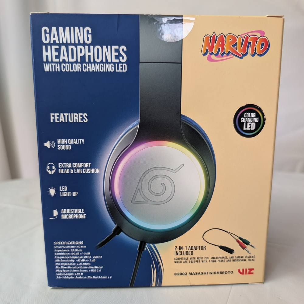 Naruto Blue Gaming Headset with Color-Changing LED And Rotating Microphone - Picture 4 of 6